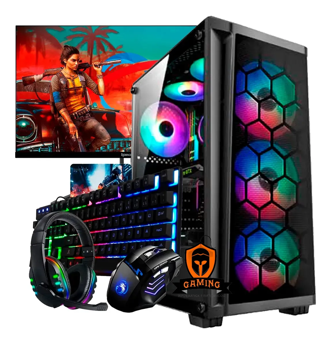 Pc Gamer Completo Gaming Info Player, Intel Core I7, 16gb Ram, Placa De Vídeo Geforce 4gb, Ssd 512g