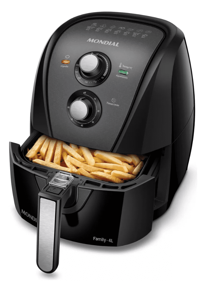 Fritadeira sem óleo air fryer 4L Mondial preto 1500W AFN-40-BFT