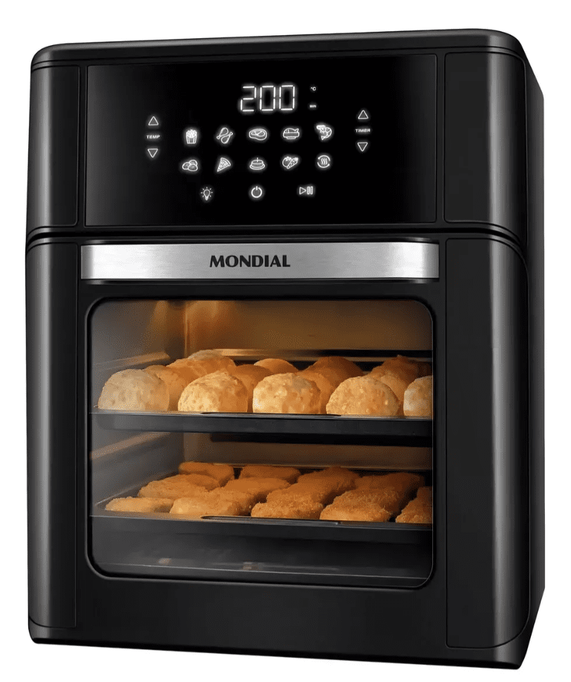Fritadeira air fryer Oven Mondial AFON-12L-FB 2 em 1 12l 2000w cor preta