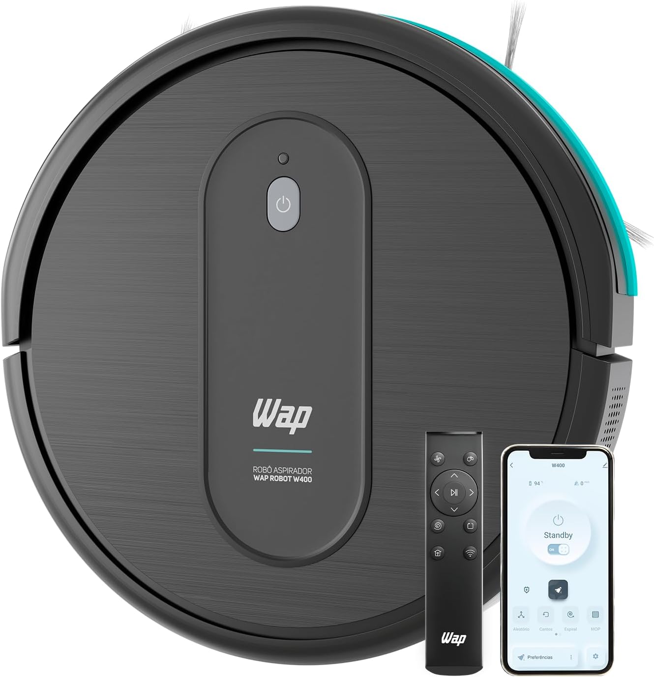 WAP Aspirador de Pó Robô ROBOT W400 3 em 1, Compatível com Assistentes de Voz (Amazon)