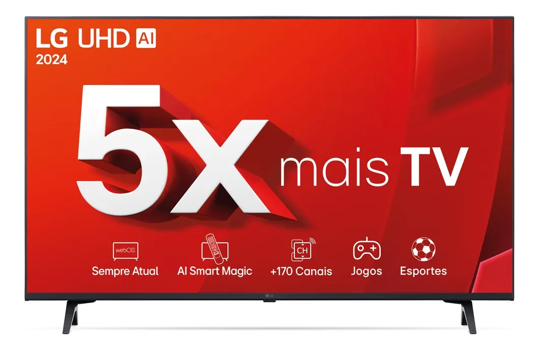 Smart Tv 4k 43 Lg Uhd 43ut8000 Processador a5 Ger7 AI Alexa Chromecast integrado Otimizador de Jogos